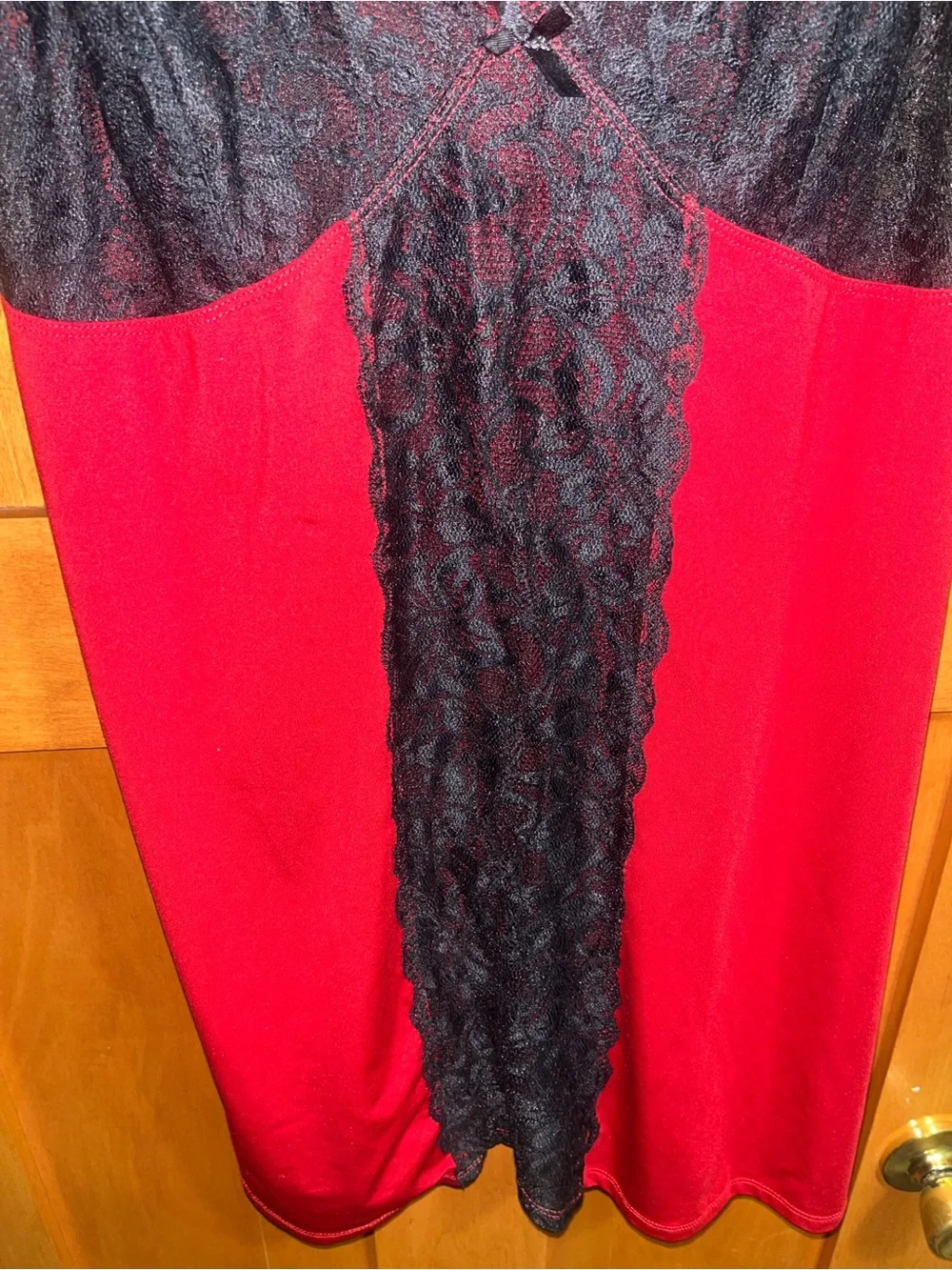 Torrid Chemise Women’s Size 3 Red Black Lace Trim Babydoll Lingerie Nightgown